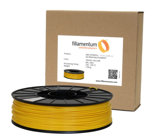 1,75mm 3D Filament Rolle mit 750g ABS Filament in Gelb für den 3D Drucker