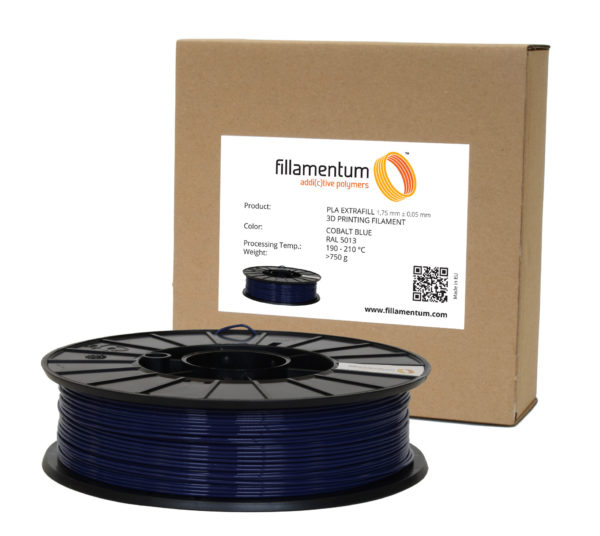1,75mm 3D Filament Rolle mit 750g PLA Filament in Blau - Cobalt Blue für den 3D Drucker