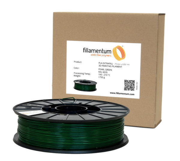1,75mm 3D Filament Rolle mit 750g PLA Filament in Grün - Pearl Green für den 3D Drucker